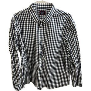 UNTUCKit Pio Cesare Wrinkle Free Dress Shirt Longsleeve Navy Blue Size 3XL
